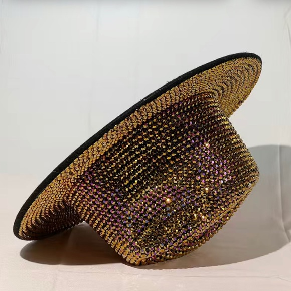 Iridescent Rhinestone Fedora - Picture 2 of 3